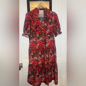 Michelle McDowell Puff Sleeve Midi Dress -Small - NWT